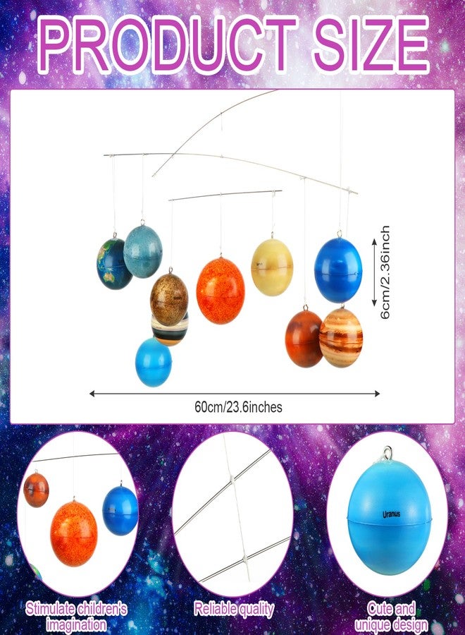 Hollowfly 3D Solar System Mobile Hanging Planets Solar System Decor Educational Planets Model Large Space Nursery Decor for Boys Girl Space Themed Gift - Image 2
